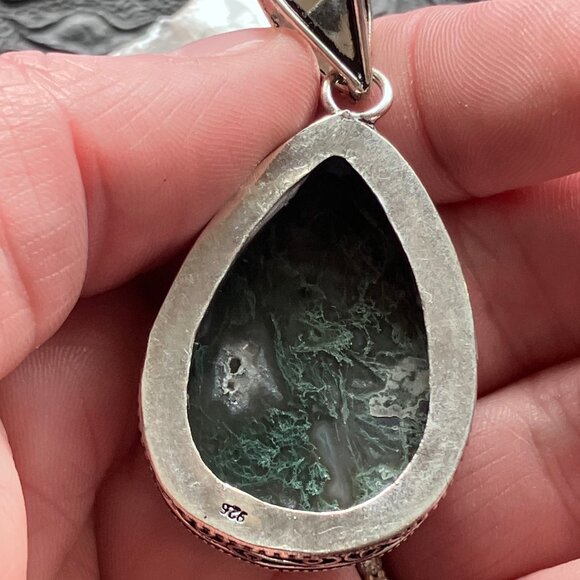 Moss Agate Stone Jewelry Crystal Pendant - Picture 8 of 8
